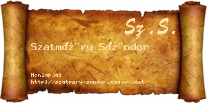 Szatmáry Sándor névjegykártya
