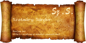 Szatmáry Sándor névjegykártya