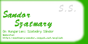 sandor szatmary business card