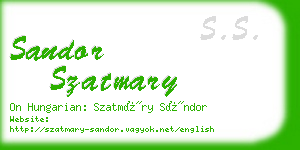 sandor szatmary business card